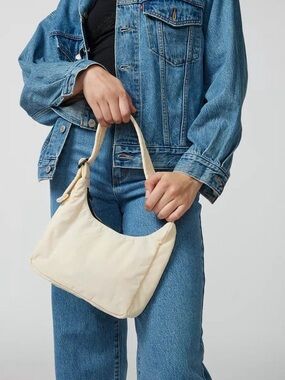 NWT! BAGGU UO Mini Nylon Shoulder Bag in Ivory